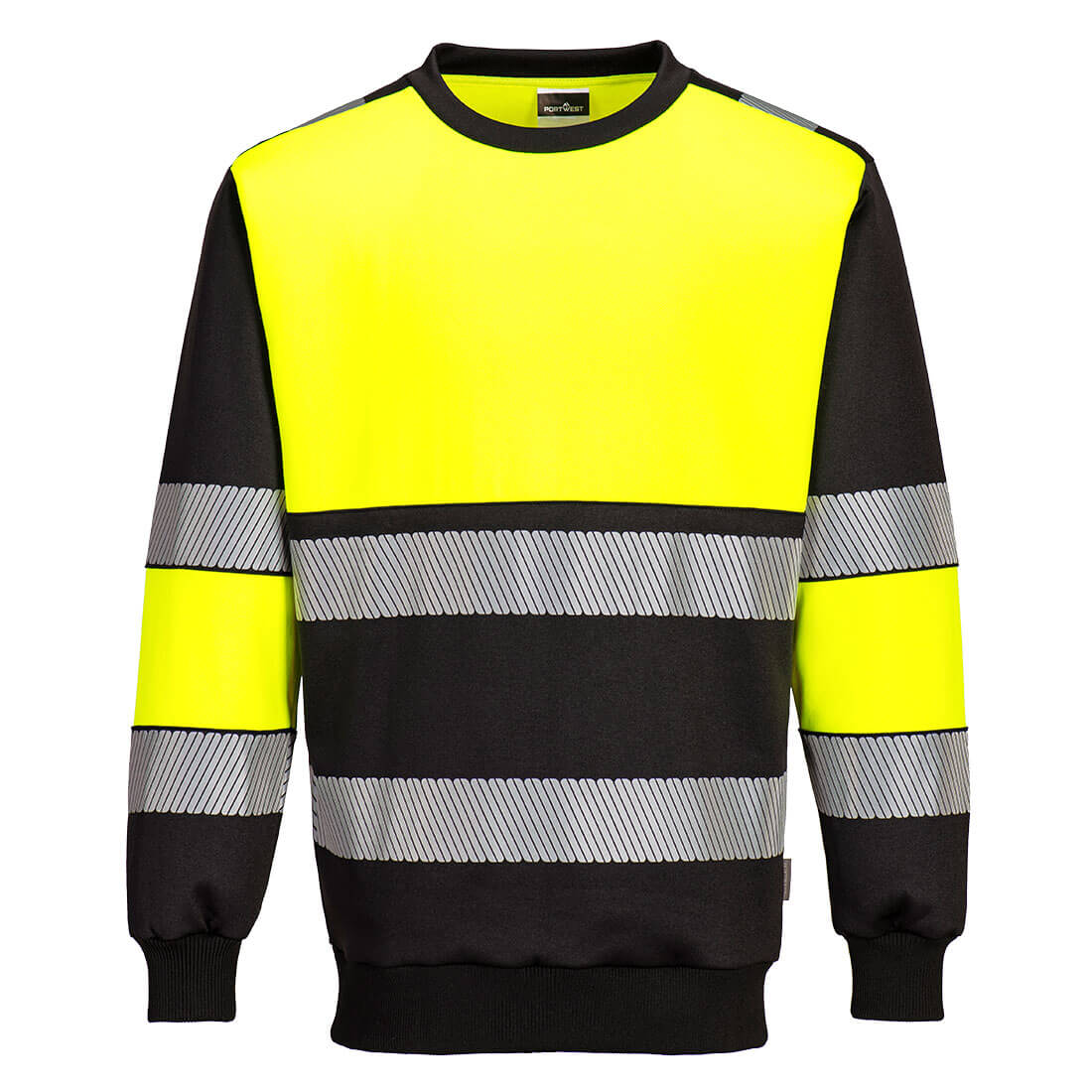 PW376 PW3 Hi-Vis Class 1 Sweatshirt Yellow/Black PW376 PW3 Hi-Vis Class 1 Sweatshirt Yellow/Black