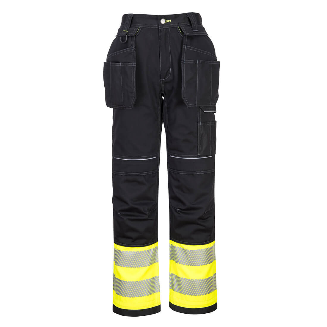 PW307 PW3 Hi-Vis Class 1 Holster Pocket Trousers Yellow/Black