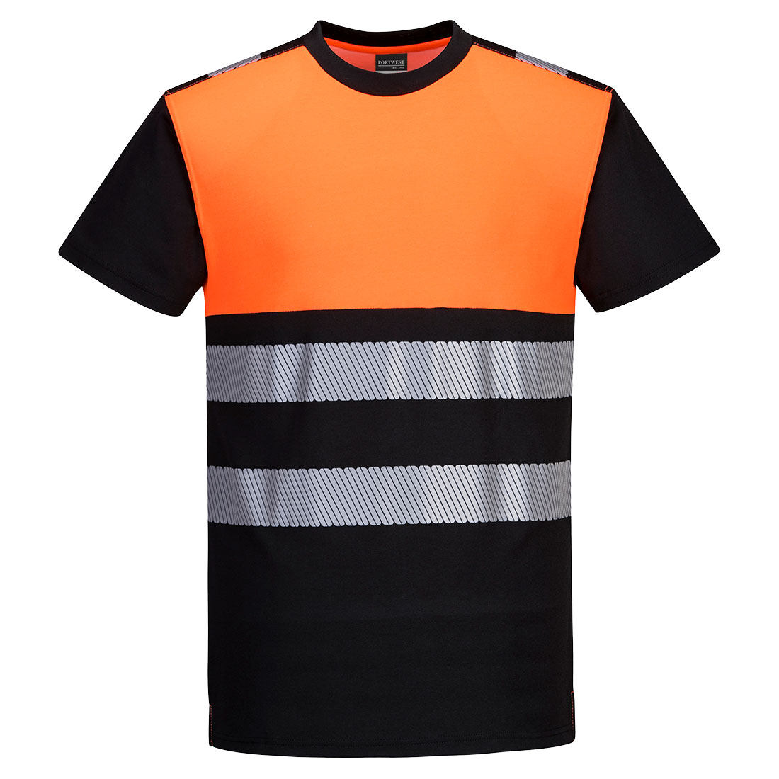 PW311 PW3 Hi-Vis Cotton Comfort Class 1 T-Shirt S/S Black/Orange