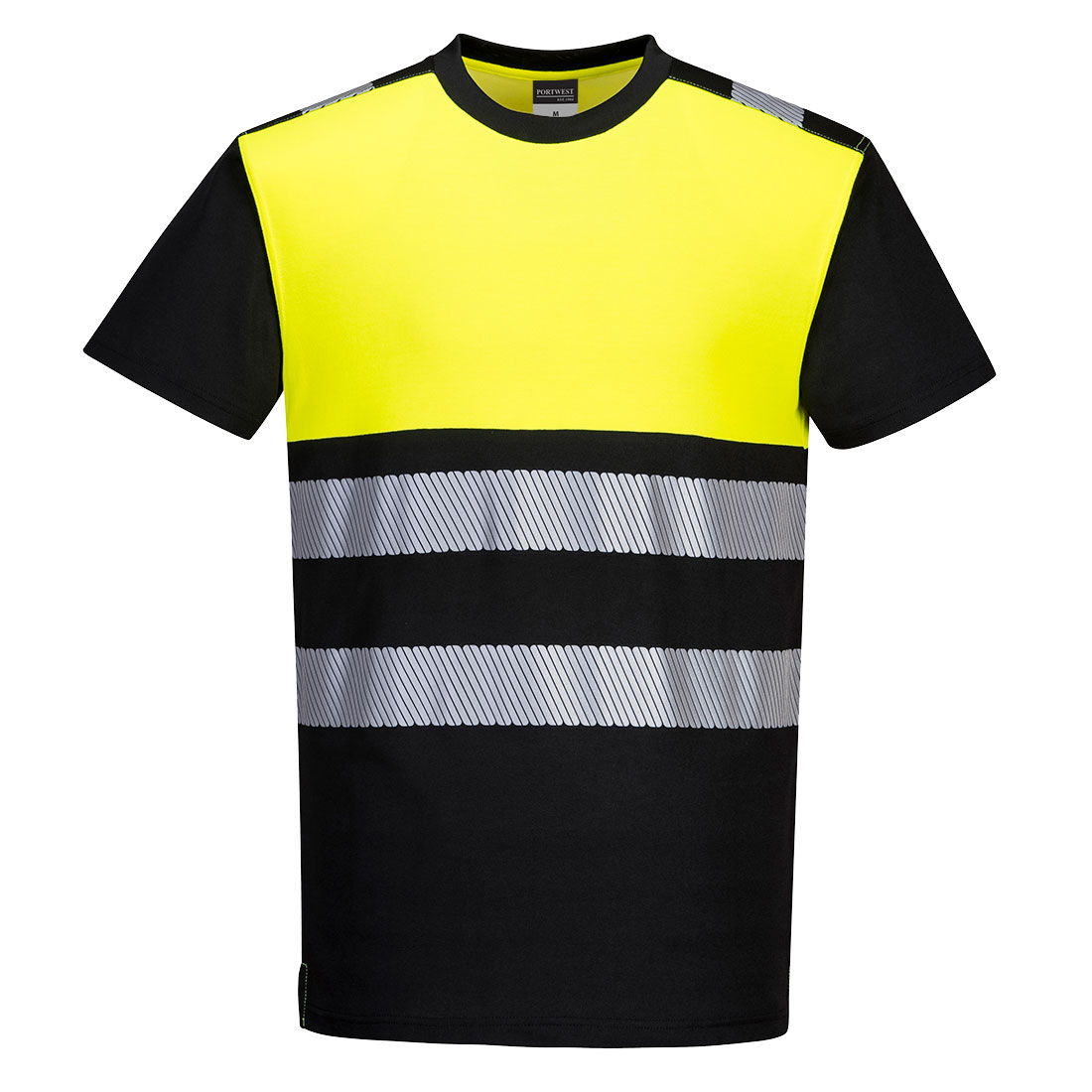 PW311 PW3 Hi-Vis Cotton Comfort Class 1 T-Shirt S/S Black/Yellow