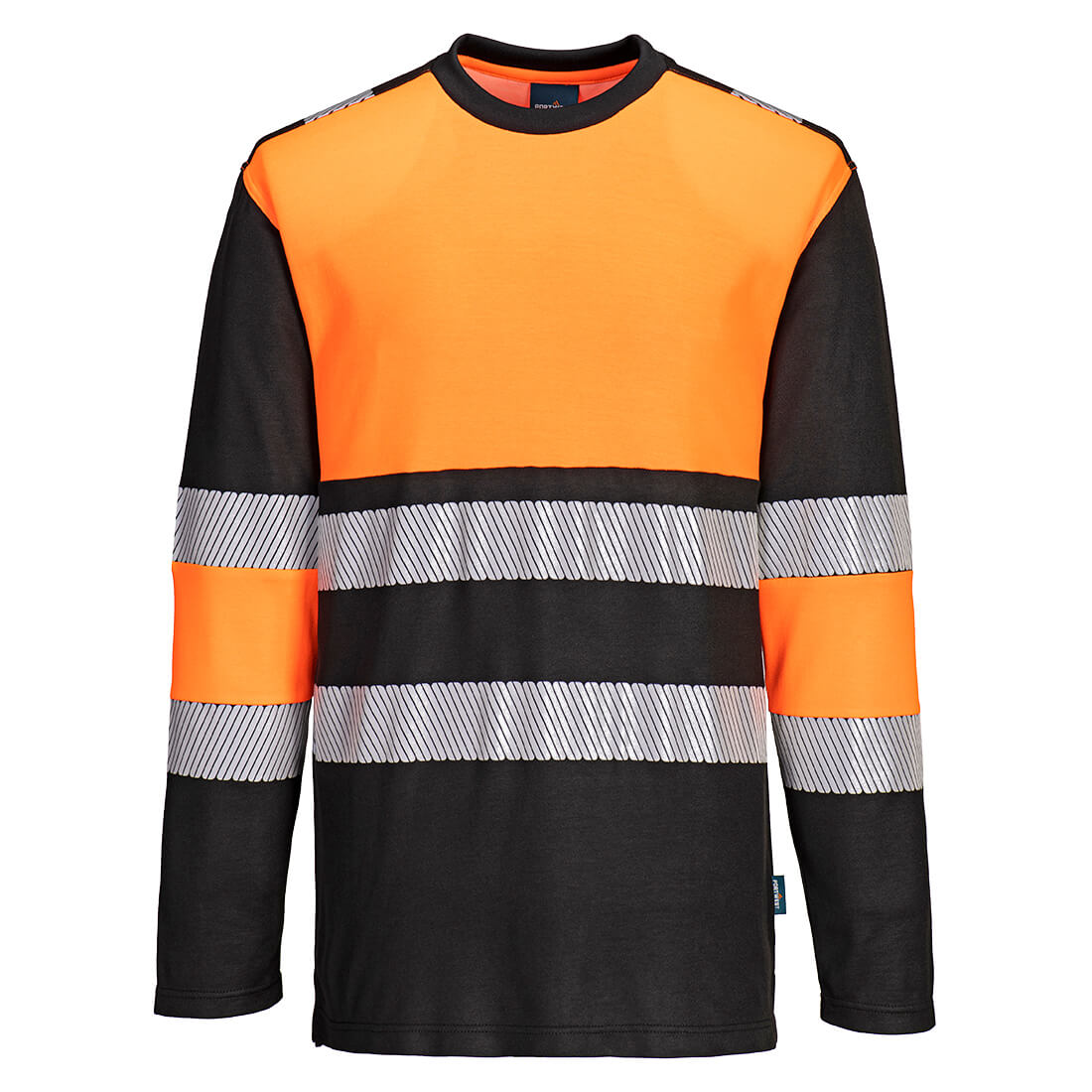 PW312 PW3 Hi-Vis Cotton Comfort Class 1 T-Shirt L/S Orange/Black
