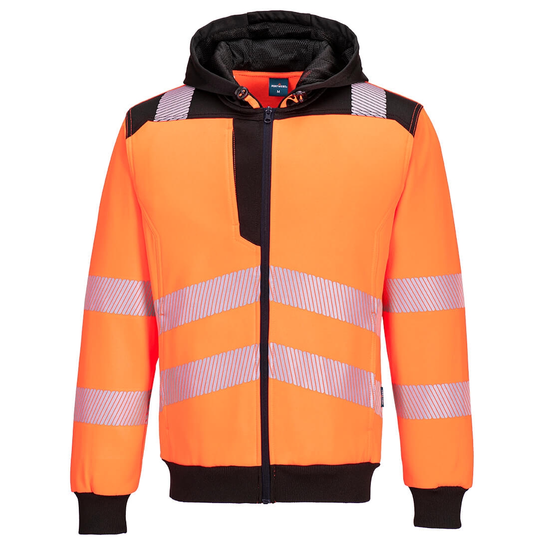 PW327 PW3 Hi-Vis Zip Hoodie Orange/Black PW327 PW3 Hi-Vis Zip Hoodie Orange/Black