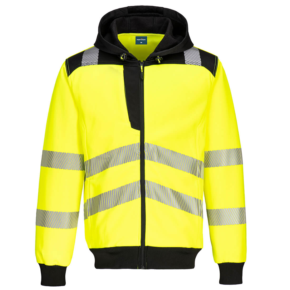 PW327 PW3 Hi-Vis Zip Hoodie Yellow/Black