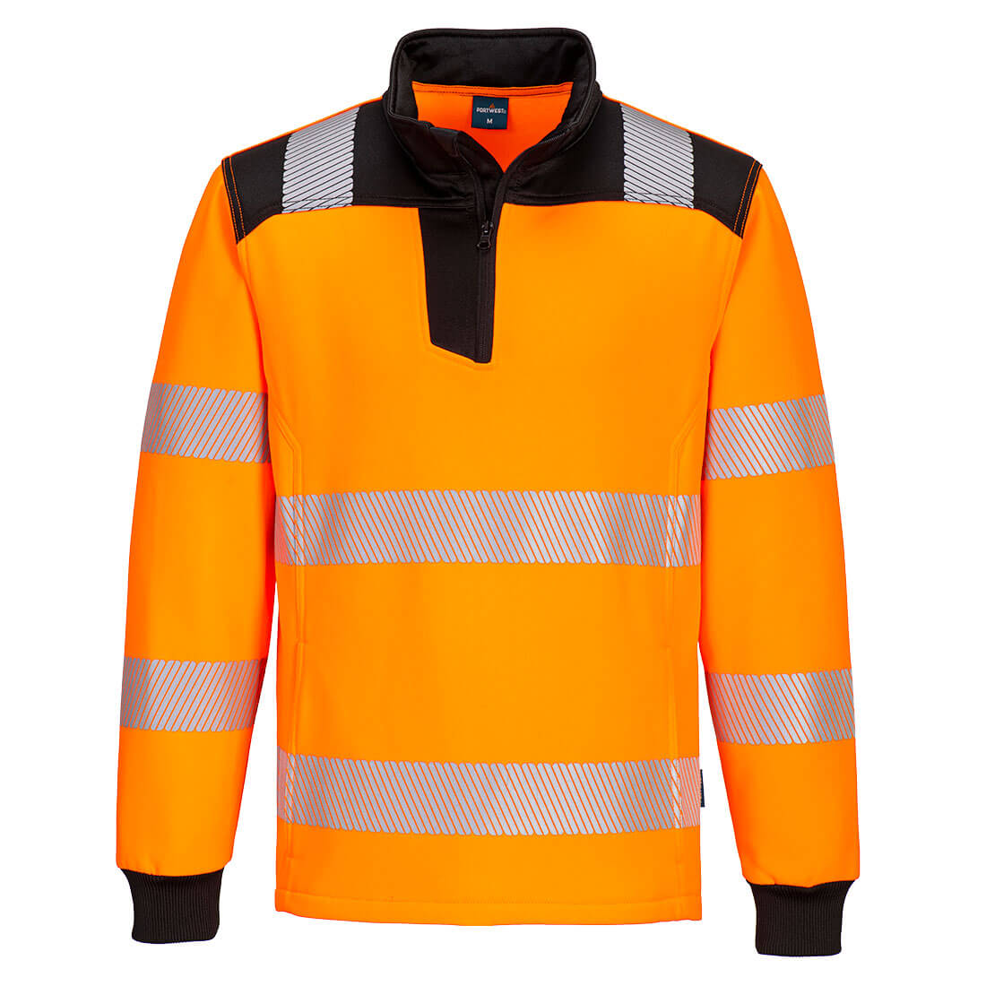 PW326 PW3 Hi-Vis 1/4 Zip Sweatshirt Orange/Black PW326 PW3 Hi-Vis 1/4 Zip Sweatshirt Orange/Black