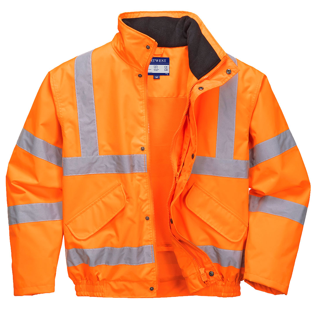 RT62 Hi-Vis Breathable Rain Bomber Jacket Orange RT62 Hi-Vis Breathable Rain Bomber Jacket Orange