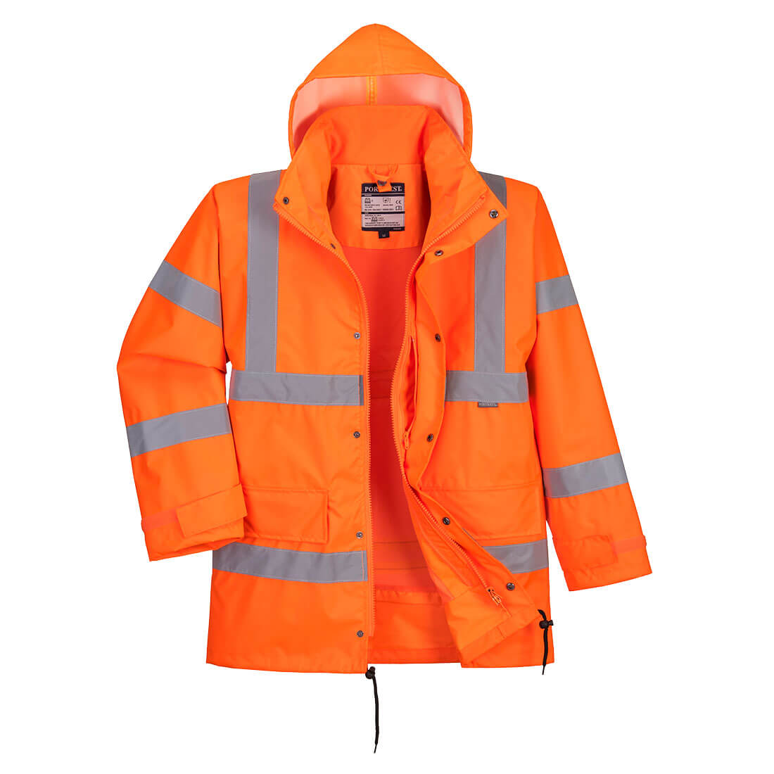 RT63 Hi-Vis Breathable Interactive Rain Traffic Jacket Orange RT63 Hi-Vis Breathable Interactive Rain Traffic Jacket Orange