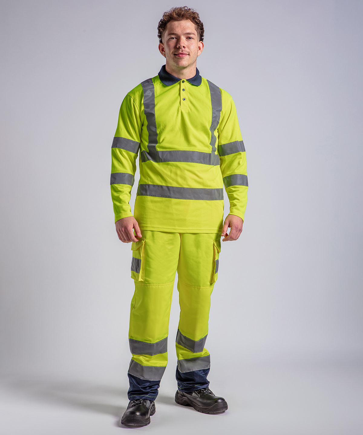 RX715 High visibility long sleeve polo Yellow