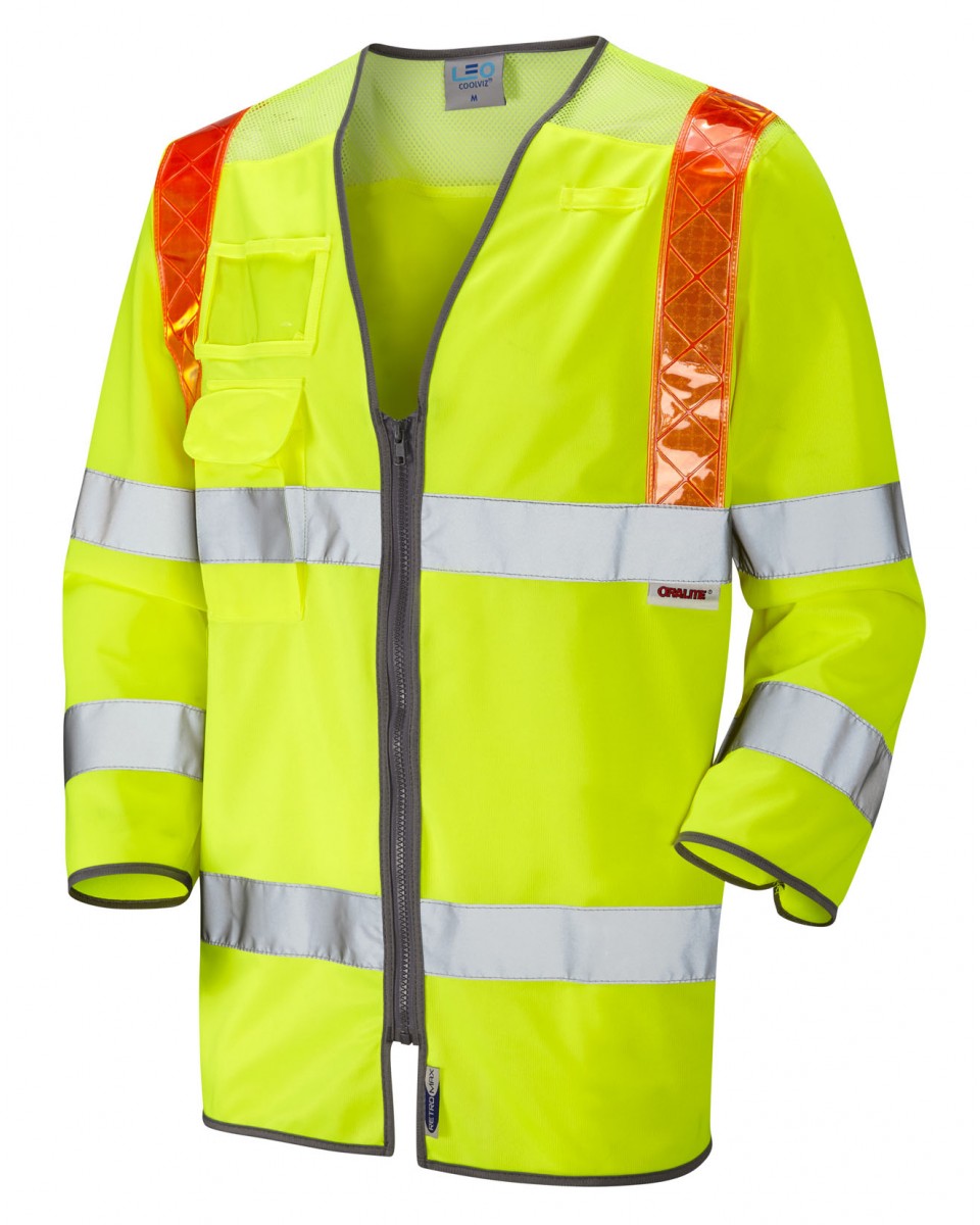 TADDIPORT ISO 20471 Cl 3 Orange Brace 3/4 Sleeve Waistcoat HV YELLOW
