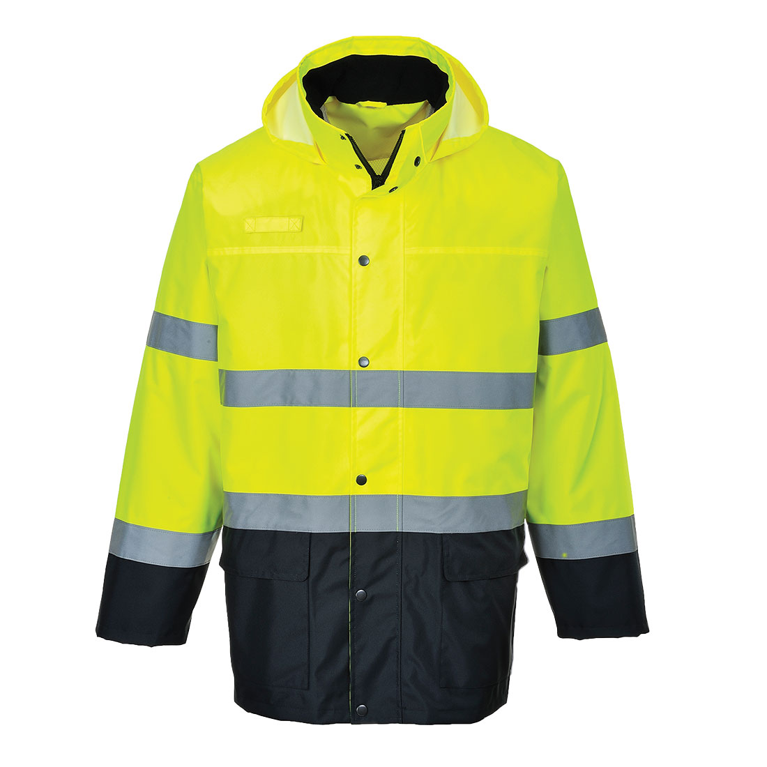 S166 Hi-Vis Contrast Rain Lite Traffic Jacket  Yellow/Navy