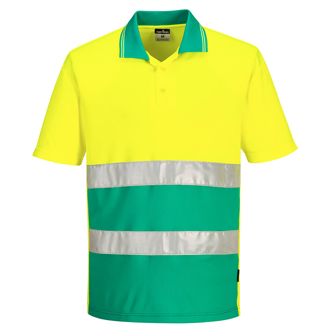 S175 Hi-Vis Lightweight Contrast Polo Shirt S/S  Yellow/Teal