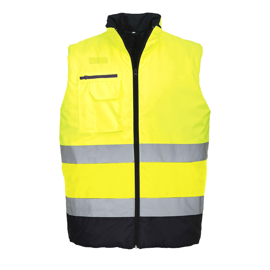 S267 Hi-Vis Contrast Bodywarmer Yellow/Navy S267 Hi-Vis Contrast Bodywarmer Yellow/Navy