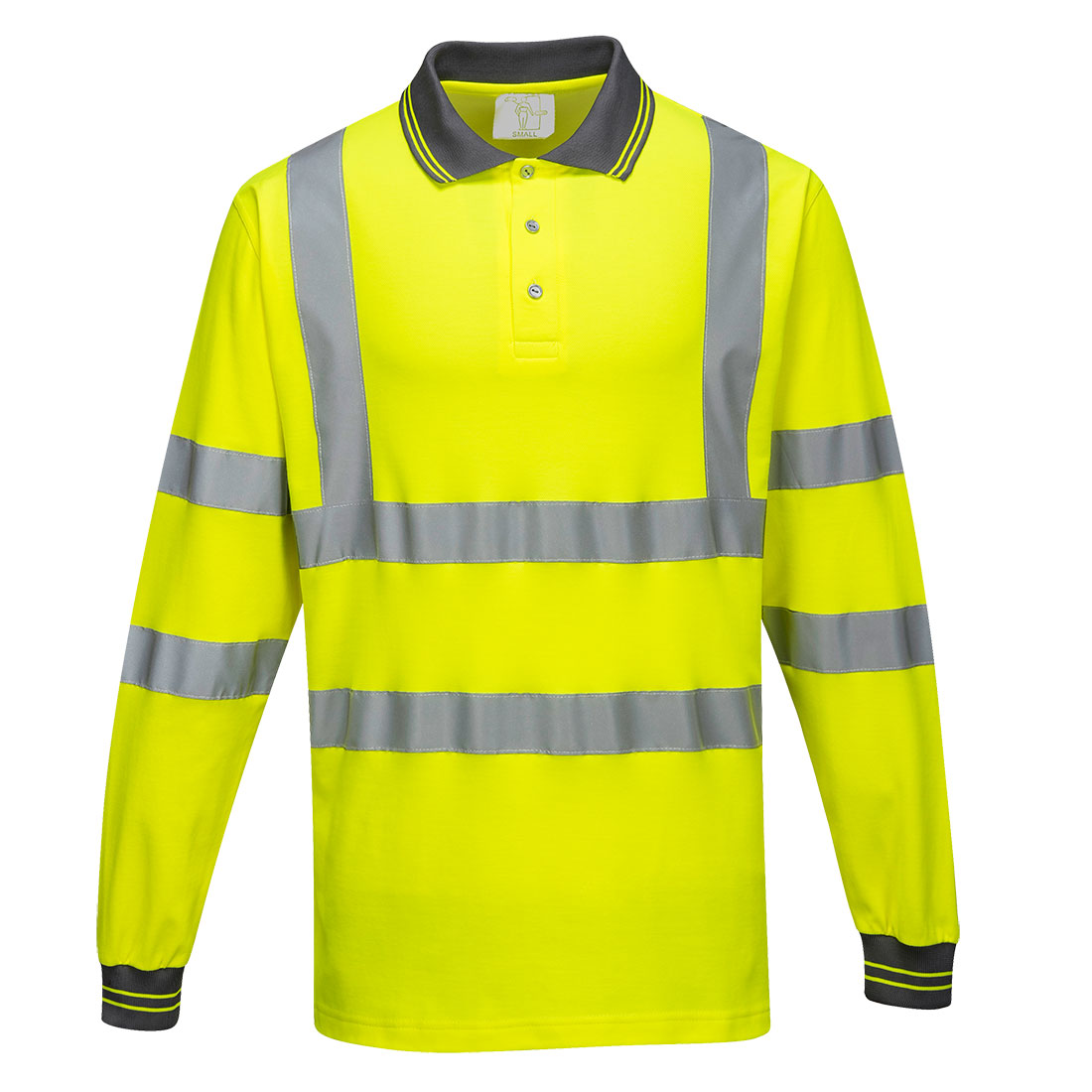 S271 Hi-Vis Cotton Comfort Polo Shirt L/S  Yellow