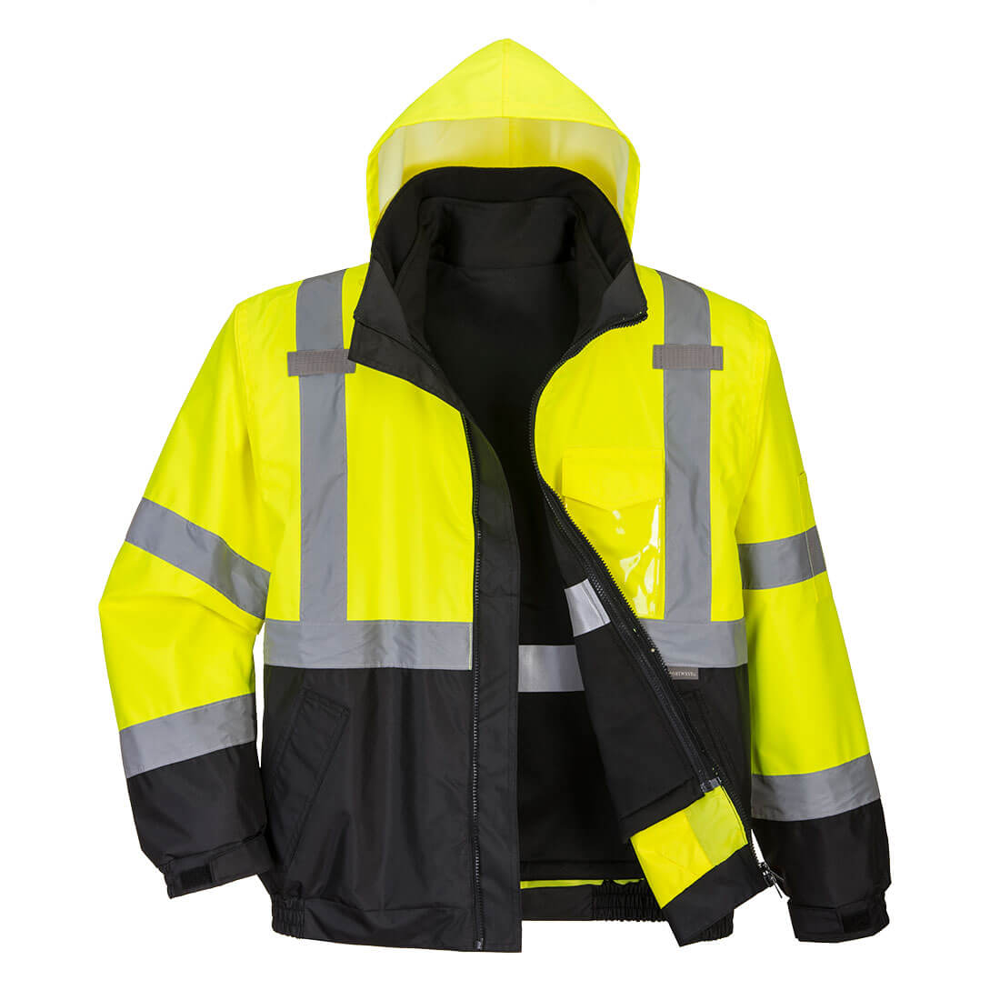 S365 Hi-Vis 3-in-1 Contrast Premium Bomber Jacket Yellow/Black S365 Hi-Vis 3-in-1 Contrast Premium Bomber Jacket Yellow/Black