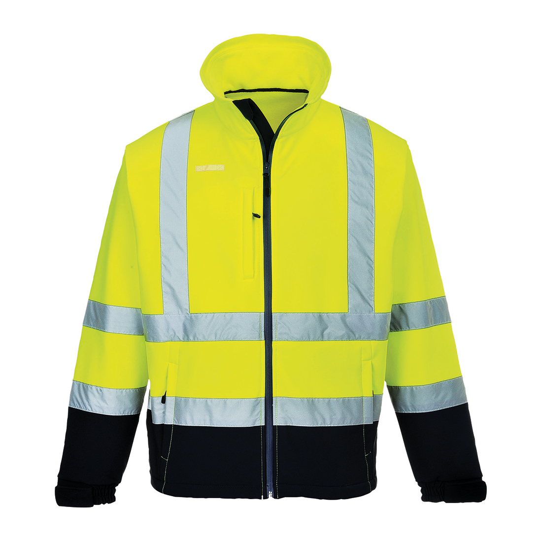 S425 Hi-Vis Contrast Softshell (3L) Yellow/Navy