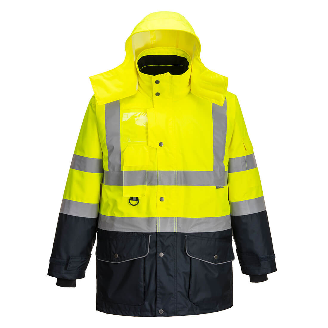 S426 Hi-Vis Breathable 7-in-1 Contrast Traffic Jacket Yellow/Navy S426 Hi-Vis Breathable 7-in-1 Contrast Traffic Jacket Yellow/Navy