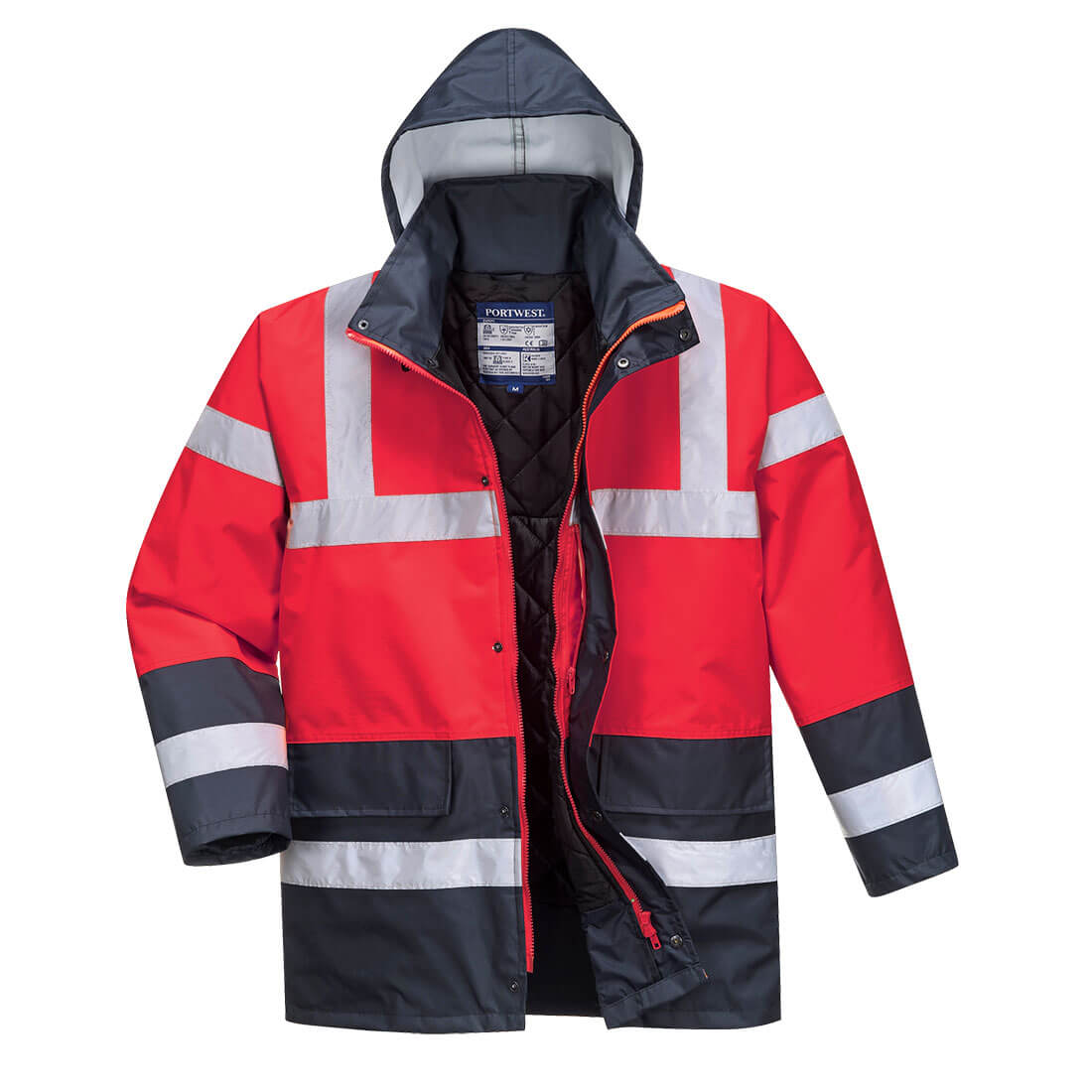S466 Hi-Vis Contrast Winter Traffic Jacket Red/Navy S466 Hi-Vis Contrast Winter Traffic Jacket Red/Navy
