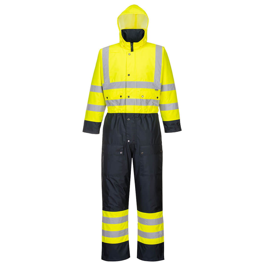 S485 Hi-Vis Contrast Winter Coverall Yellow/Navy