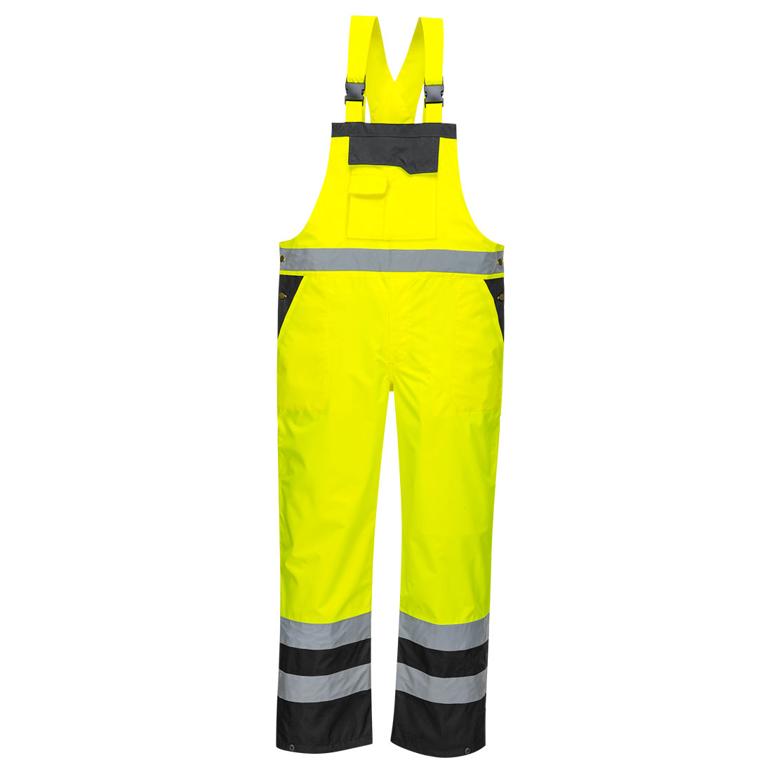 S488 Hi-Vis Breathable Contrast Rain Bib and Brace Yellow/Black S488 Hi-Vis Breathable Contrast Rain Bib and Brace Yellow/Black