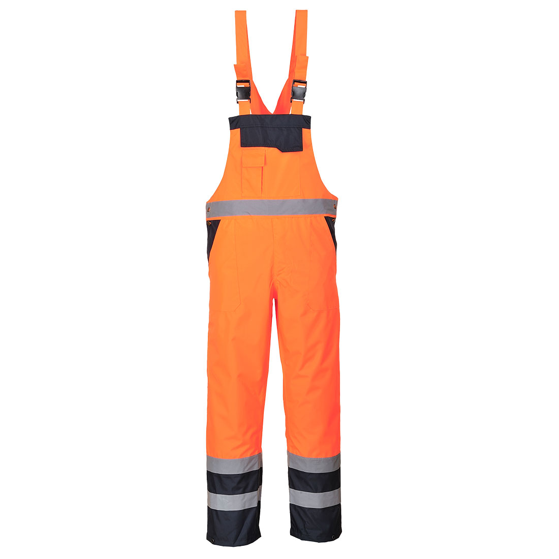 S489 Hi-Vis Contrast Winter Bib and Brace Orange