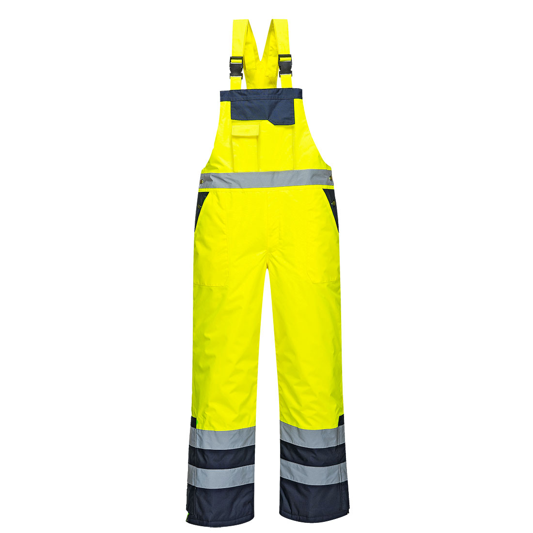 S489 Hi-Vis Contrast Winter Bib and Brace Yellow