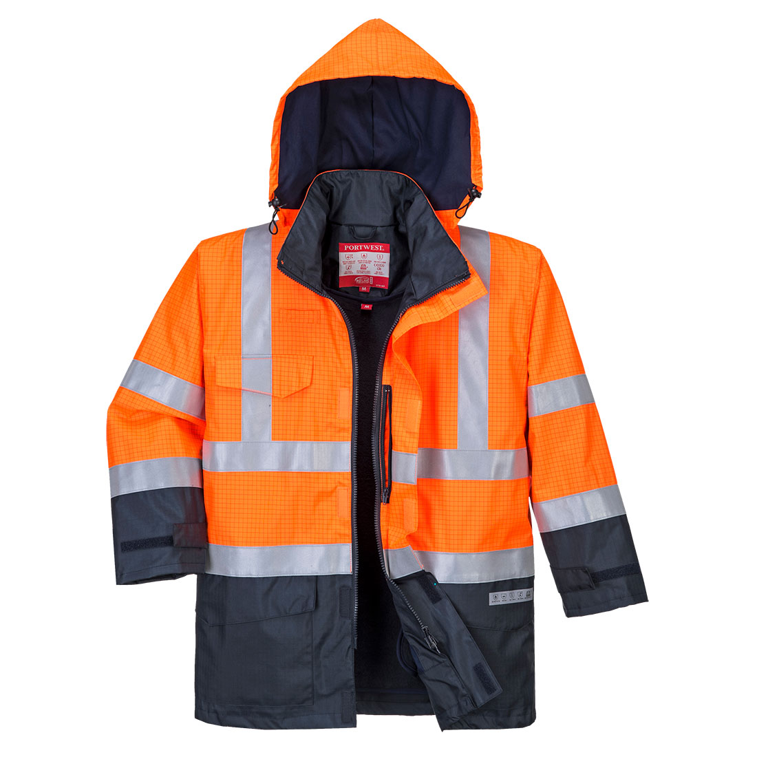 S779 Bizflame Rain Hi-Vis Constrast FR Jacket Orange/Navy S779 Bizflame Rain Hi-Vis Constrast FR Jacket Orange/Navy