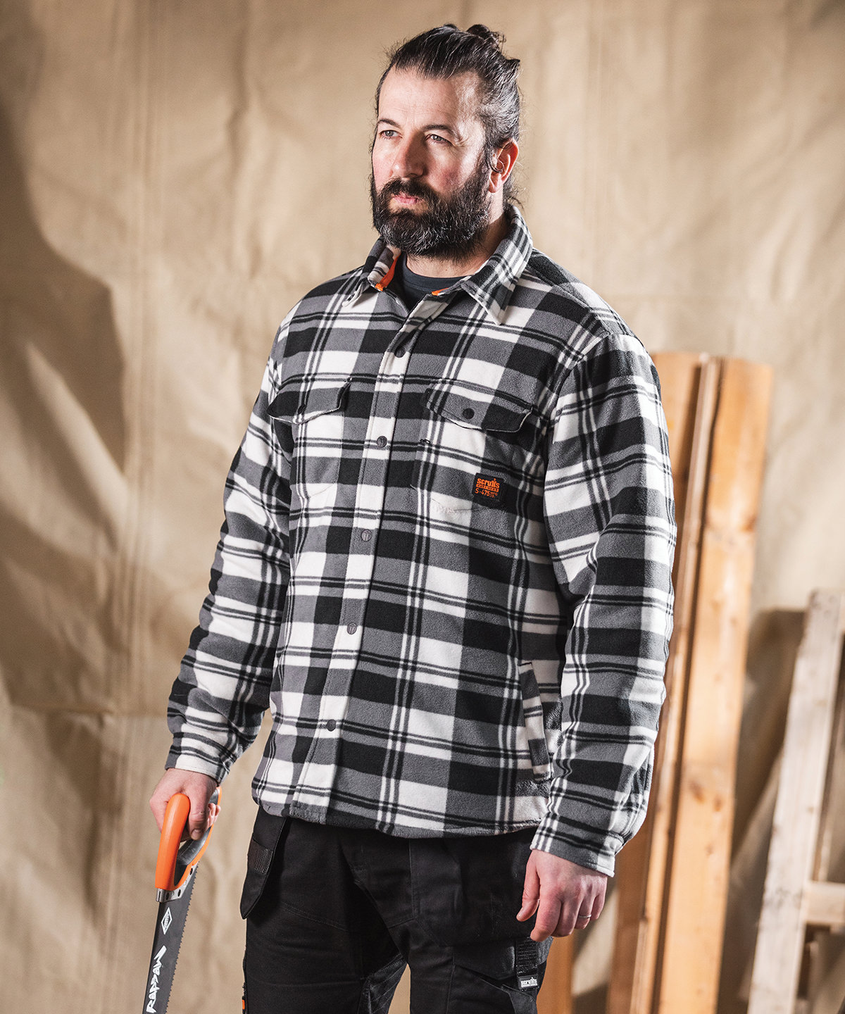 SH053 Worker padded checked shirt Pattern