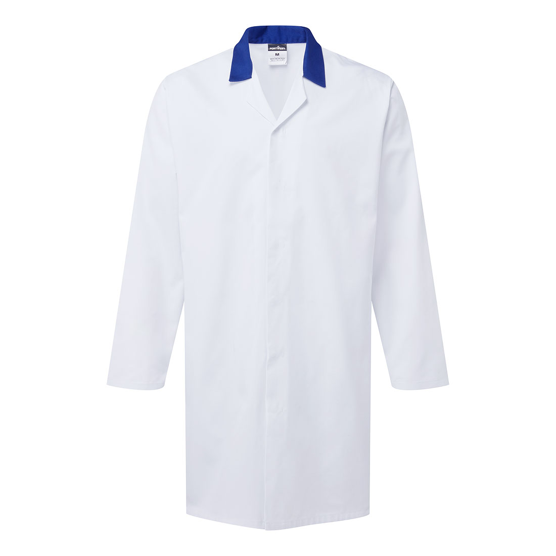 2210 Food Industry No Pocket Coat White/Royal Blue