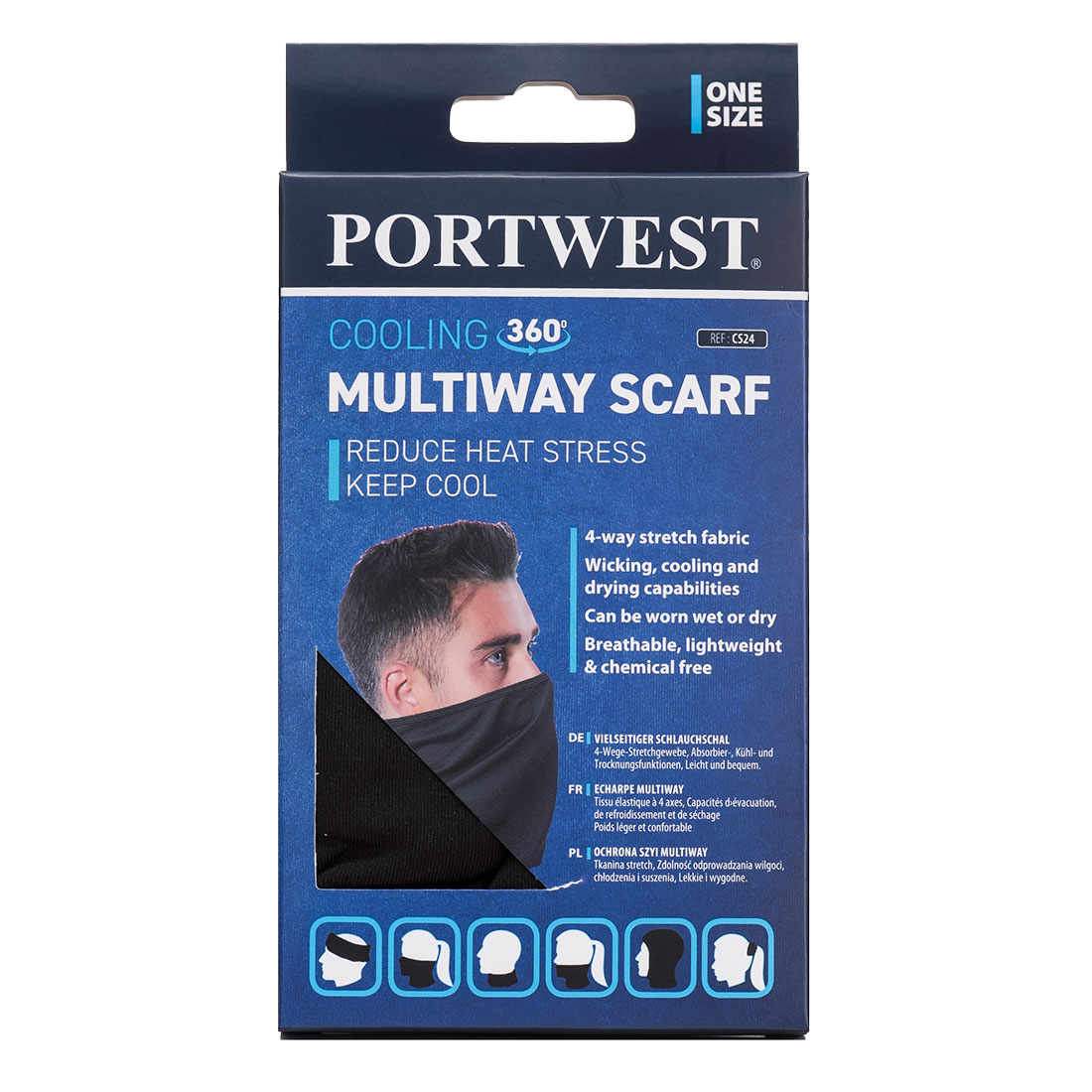 CS24 Cooling Multiway Scarf Black