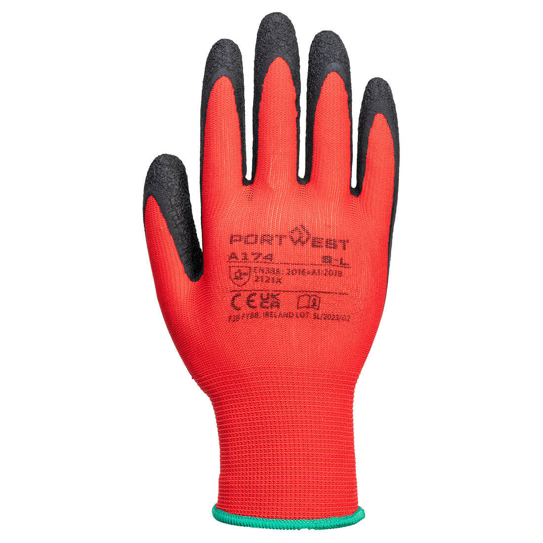 A174 Grip 13 Latex Crinkle Glove Red/Black
