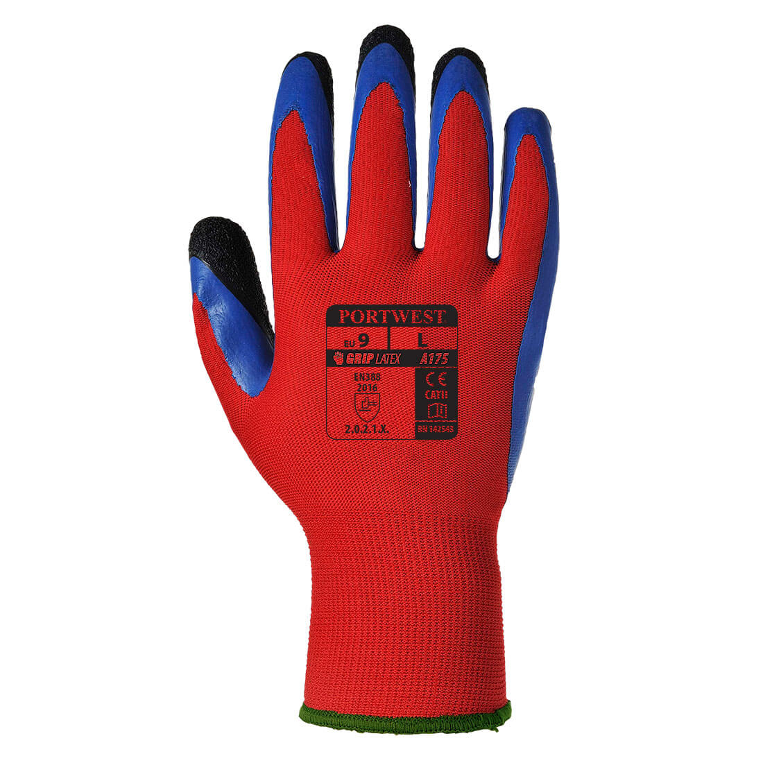 A175 Grip 13 Latex Double Coated Glove Red/Blue