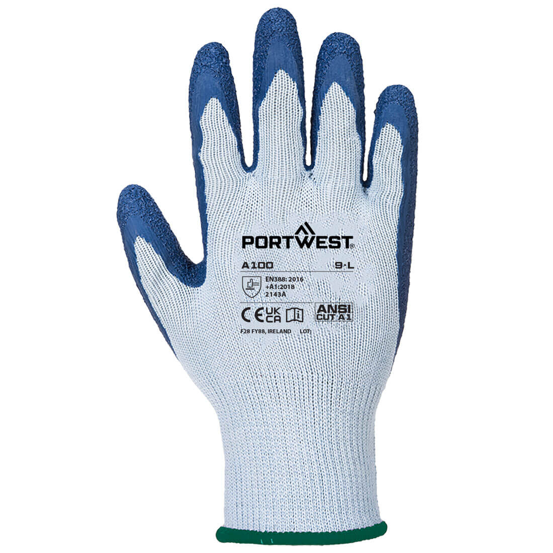 A100 Grip 10 Latex Glove Grey/Blue
