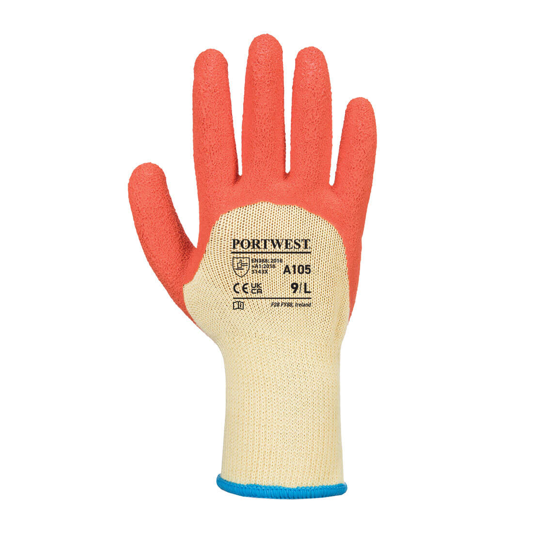 A105 Grip 10 Latex 3/4 Dipped Glove Yellow/Orange