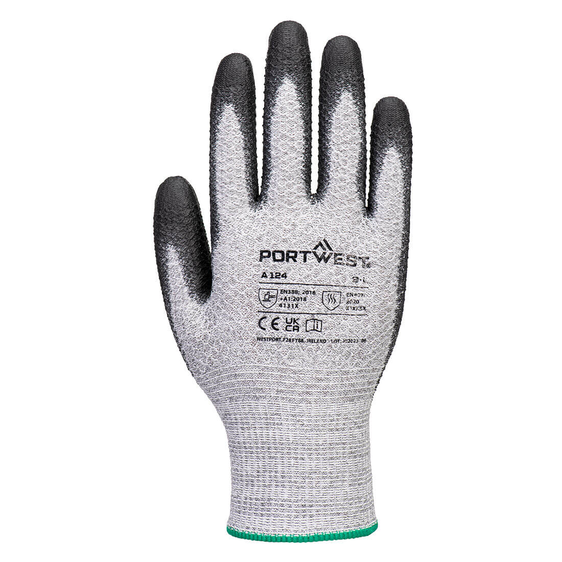 A124 Grip 13 PU Diamond Knit Glove Grey/Black