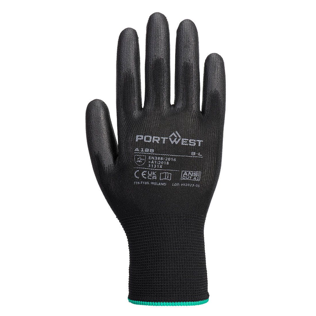 A128 PU Palm Glove Latex Free (Retail Pack) Black