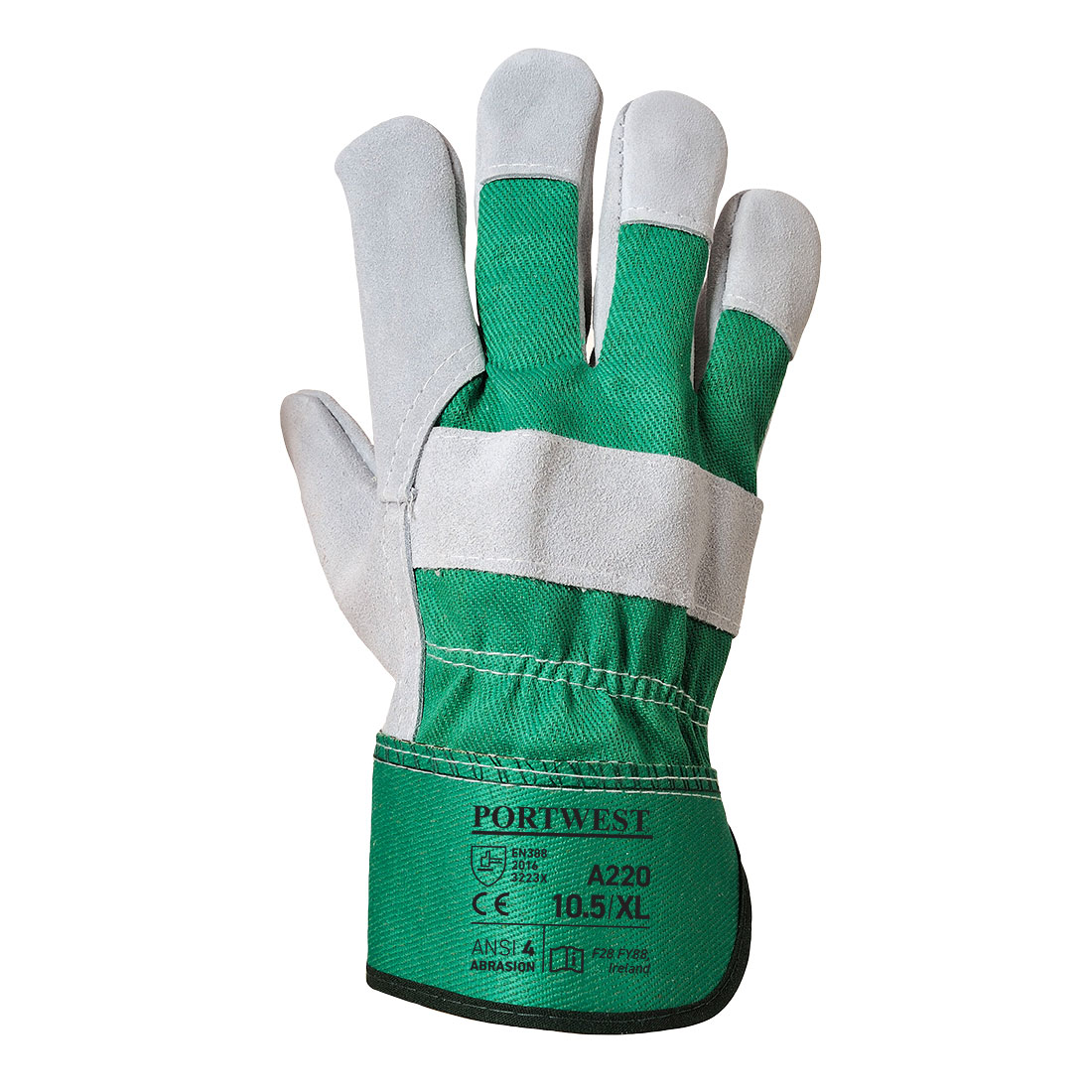 A220 Leather Rigger 130 Cow Split Glove Green