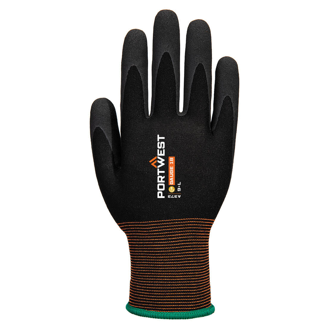 A373 GP Grip 18 Latex Sandy Glove Black