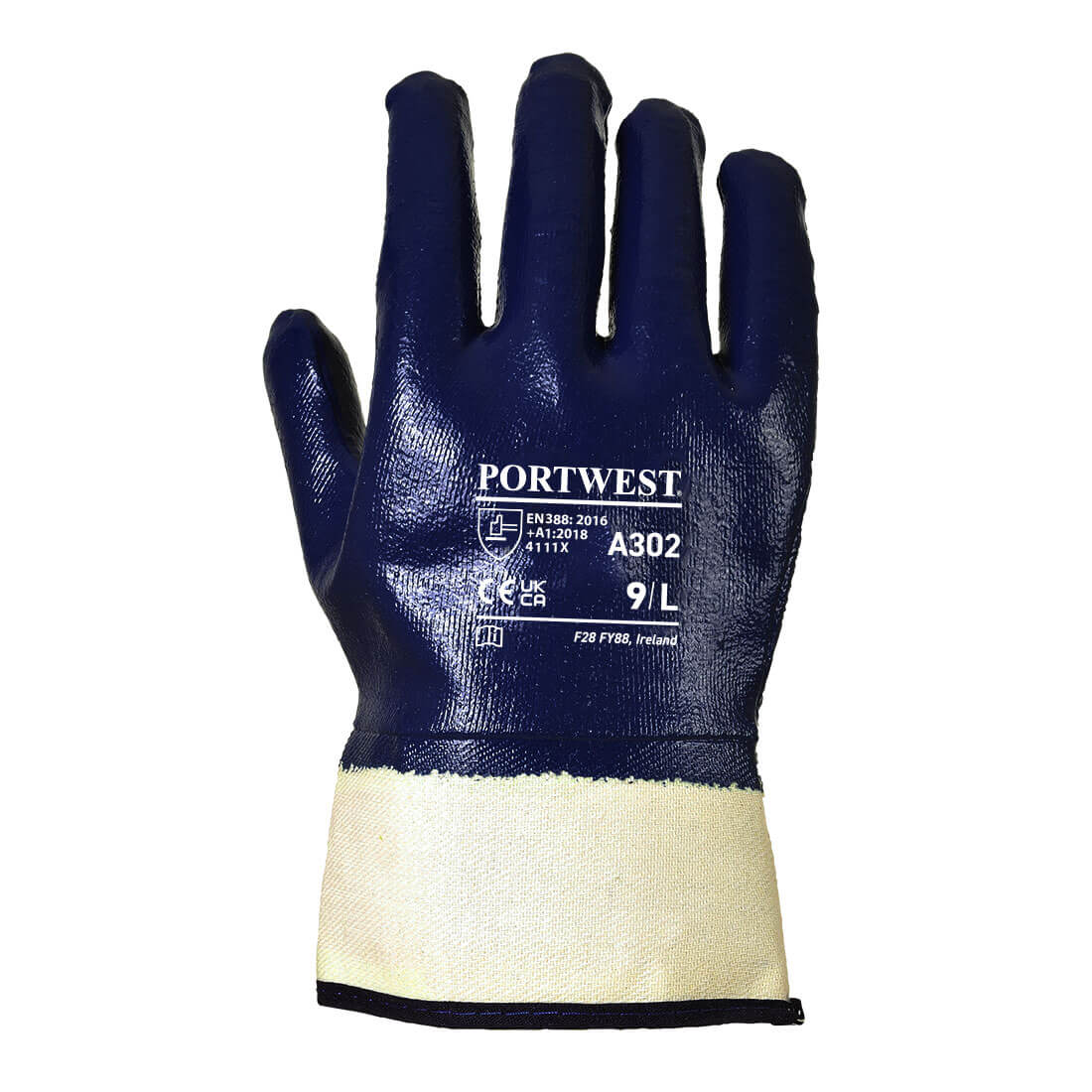 A302 Grip Nitrile Fully Dipped Safety Cuff Navy