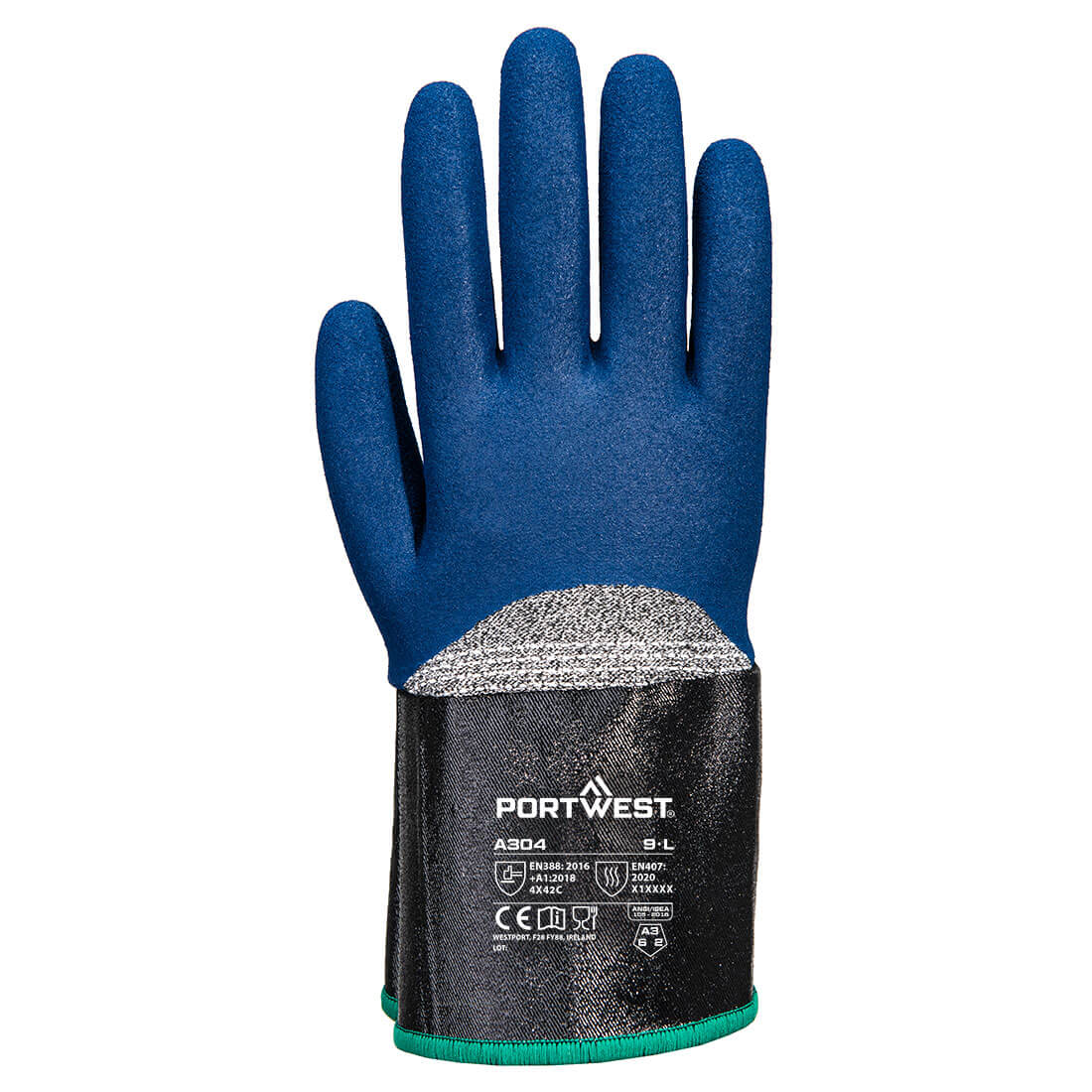 A304 Grip C13 Nitrile Foam Extend Cuff Glove Grey/Blue