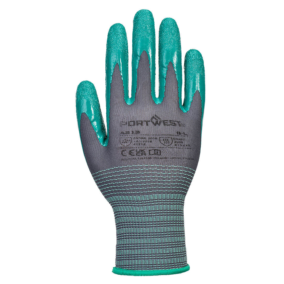 A313 Grip 15 Nitrile Crinkle Glove Grey/Green