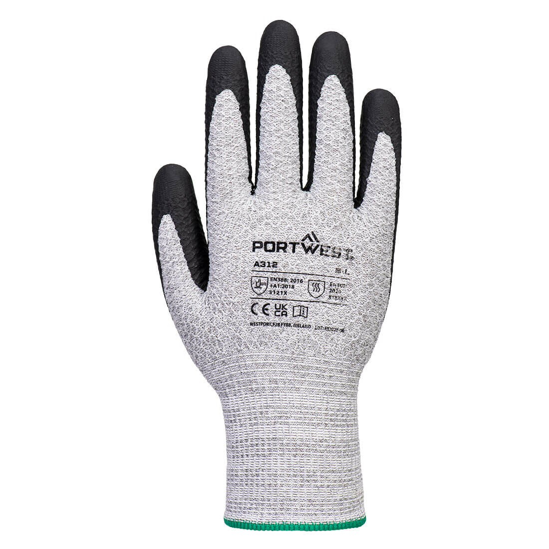 A312 Grip 13 Nitrile Diamond Knit Glove Grey/Black