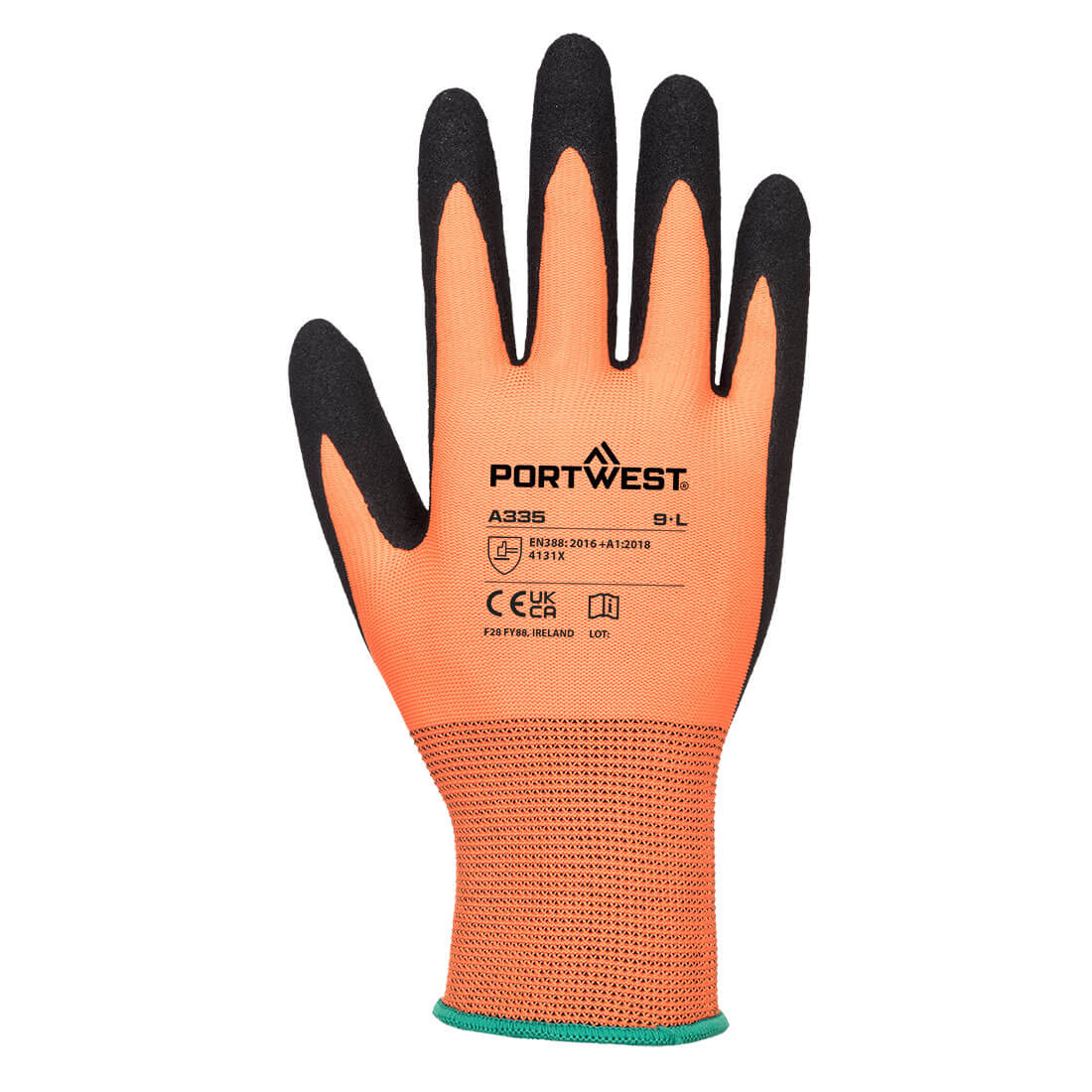 A335 Grip 15 Nitrile Sandy Glove Orange/Black