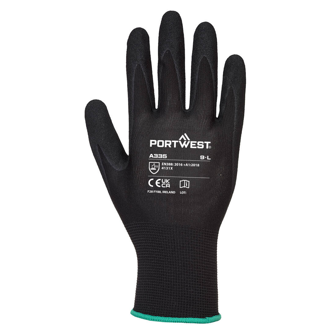 A335 Grip 15 Nitrile Sandy Glove Black