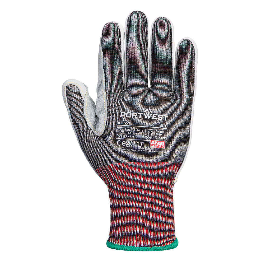 A674 CS Cut F13 Leather Glove Black