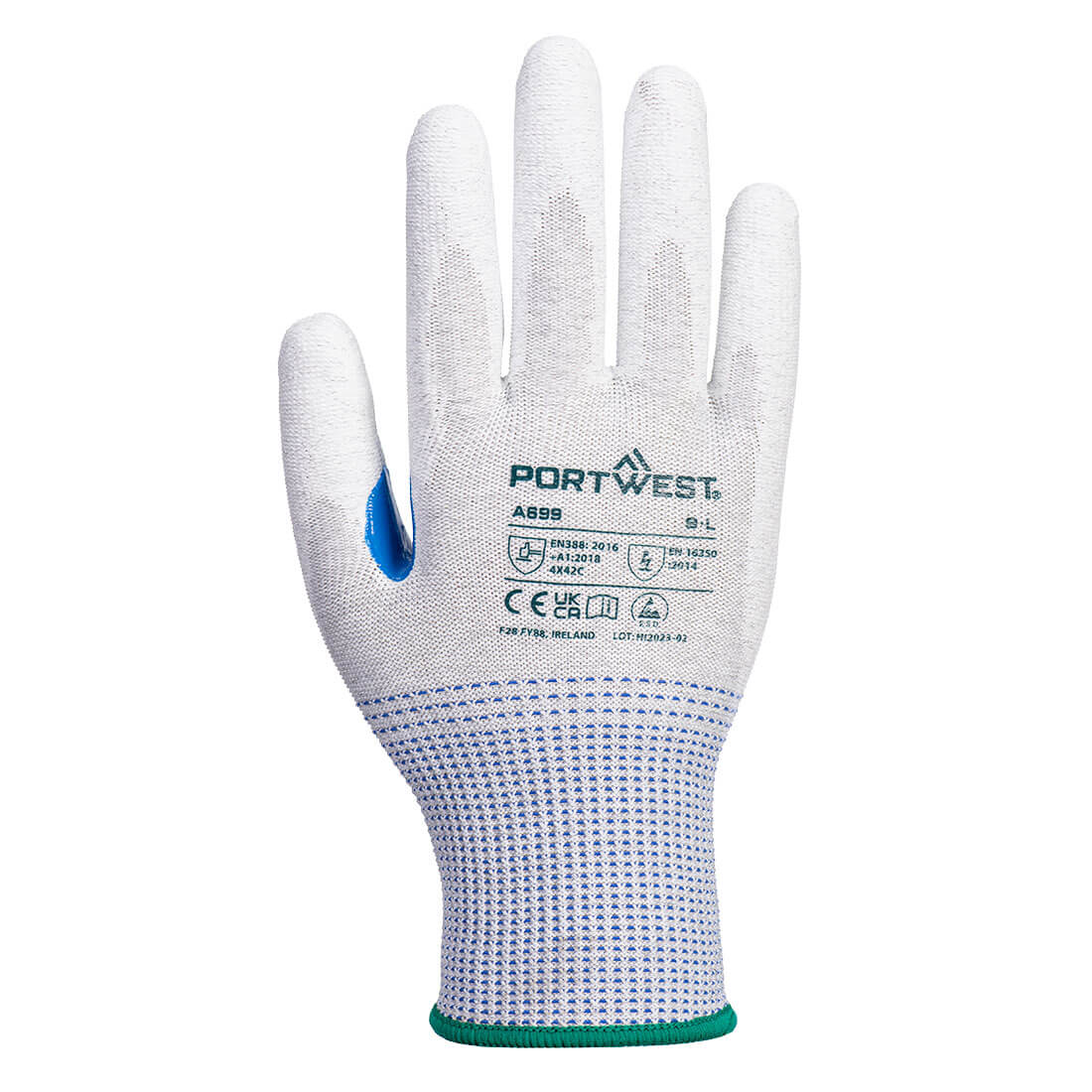 A699 MR13 ESD PU Palm Glove Grey/White