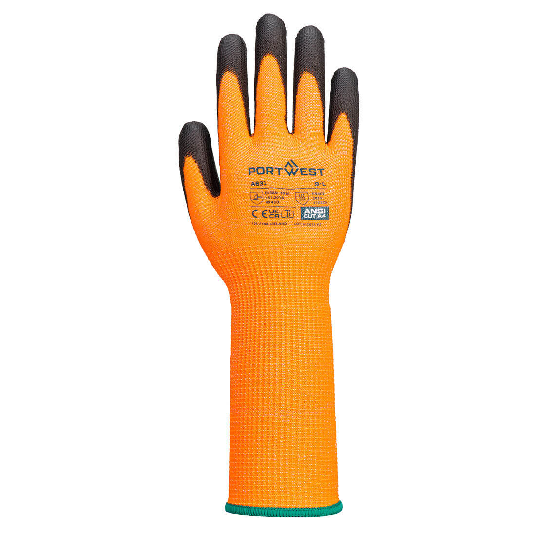 A631 Vis-Tex Cut Glove Long Cuff Orange/Black
