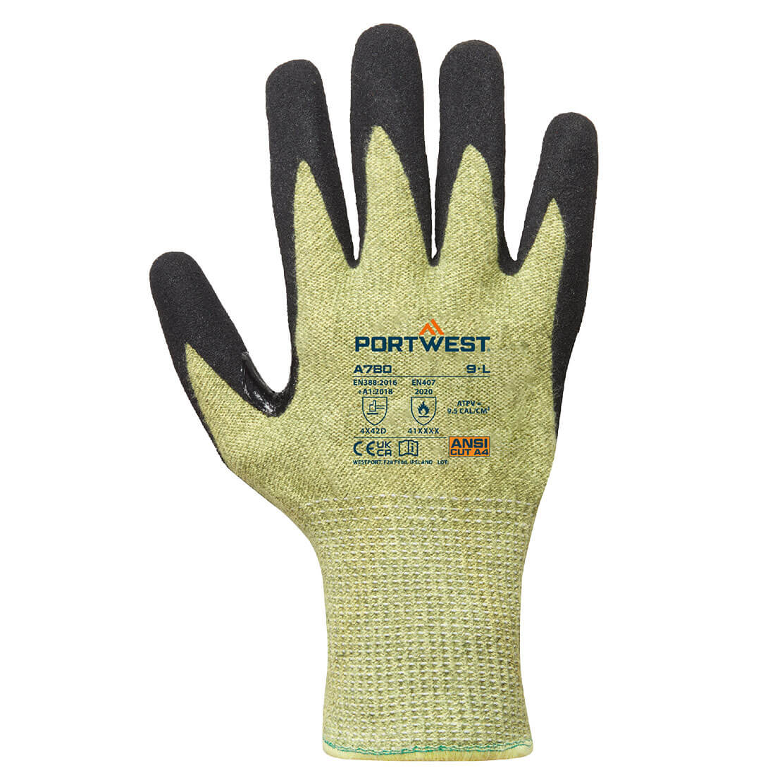 A780 Arc Cut D13 Level 2 Glove Green/Black