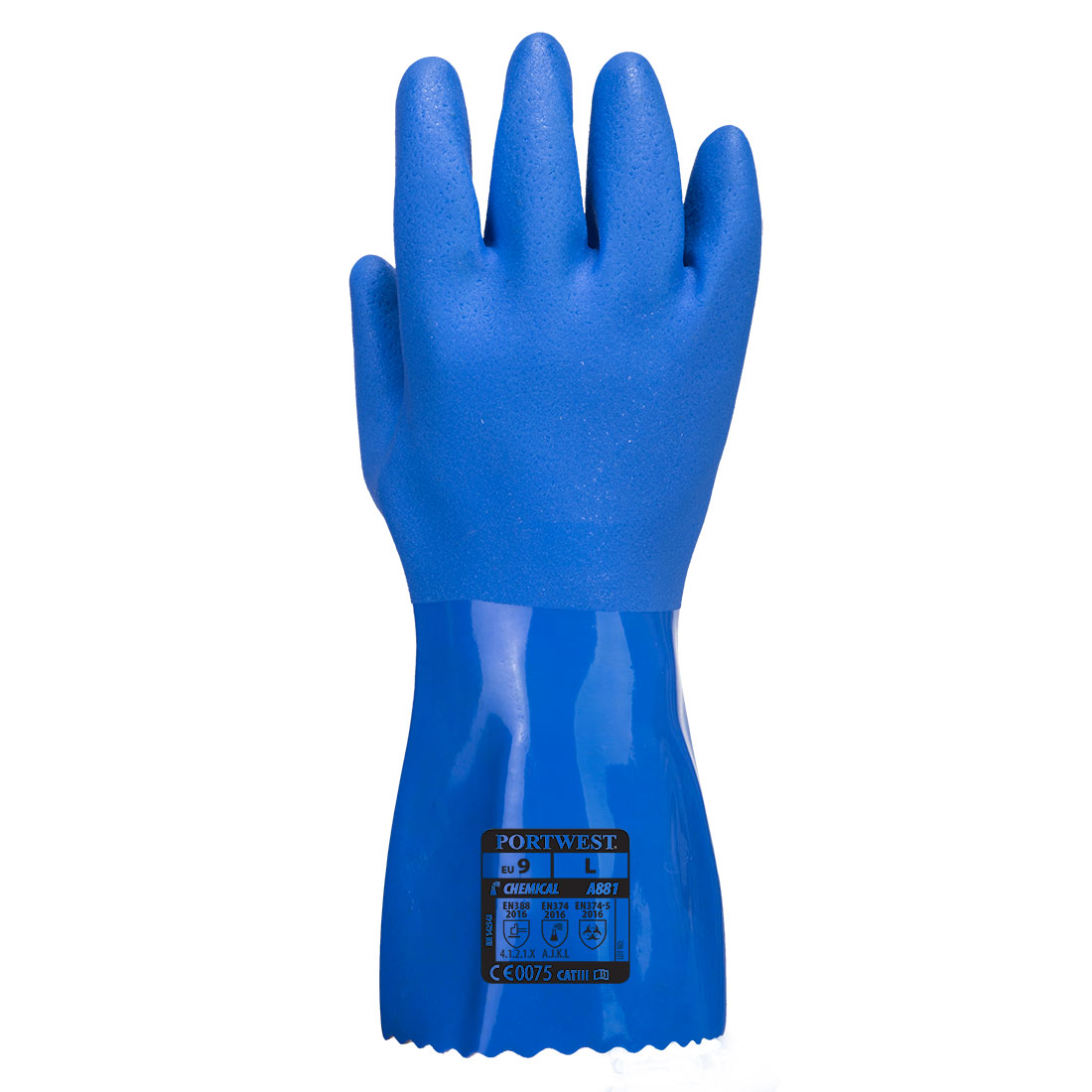 A881 Chem 300 PVC Marine Gauntlet Blue