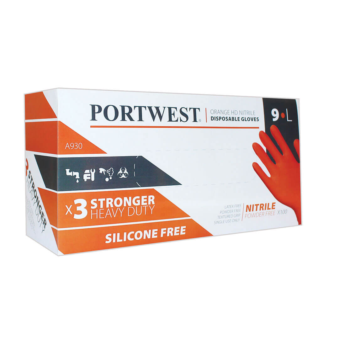 A930 Disp 7 mil Disposable Glove (Pk100) Orange