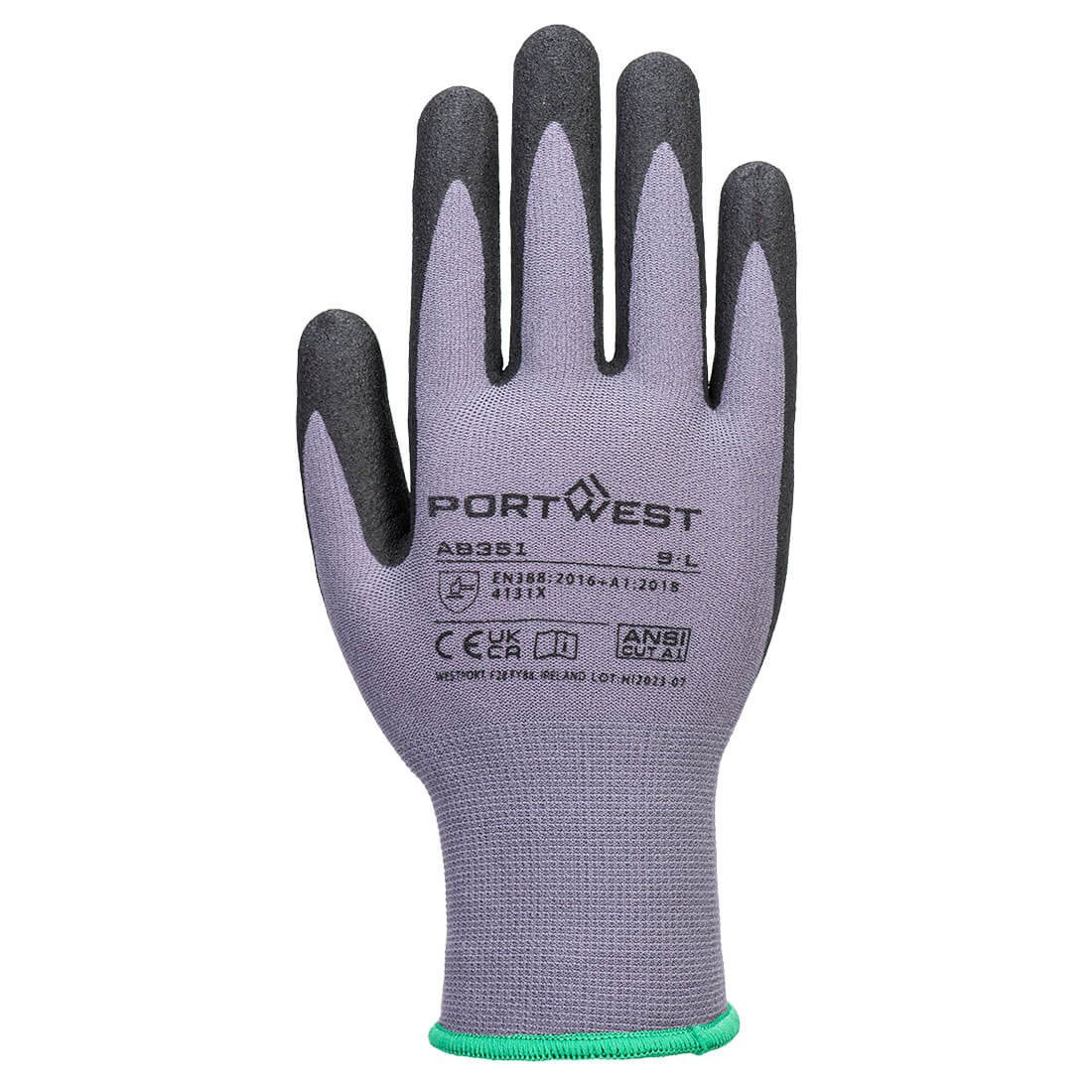 AB351 Grip 15 Nitrile Sandy Dotted Essential Multipack (Pk12) Grey/Black