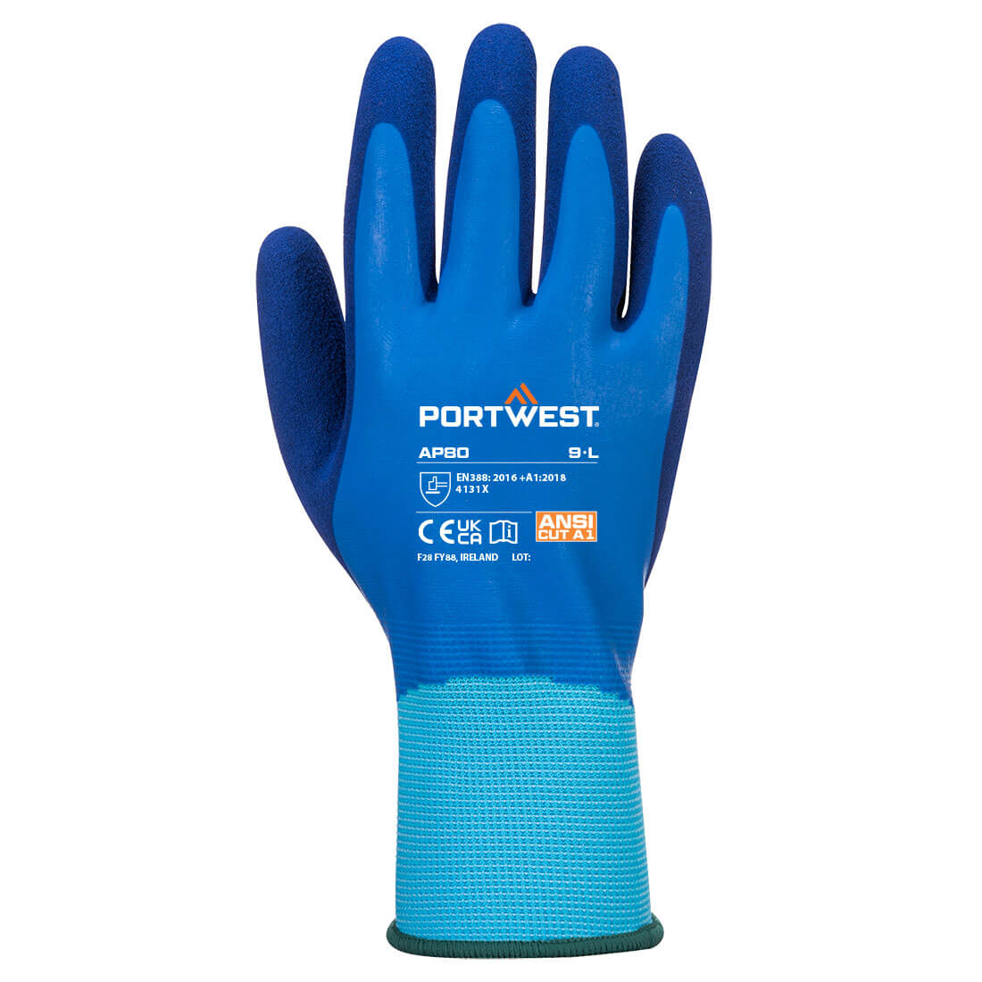 AP80 Grip 13 Latex Foam Aqua Glove Blue
